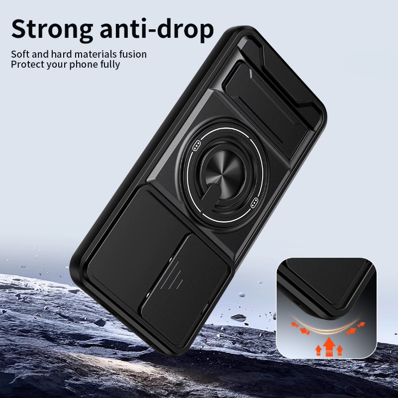 Phone case For Oneplus Nord 6 / 15R Phone Case Magnetic Back Cover Hard Shock Resistant Camera Protection Bracket Navigation Bracket Ring Cover For Oneplus 15R Cover cases.