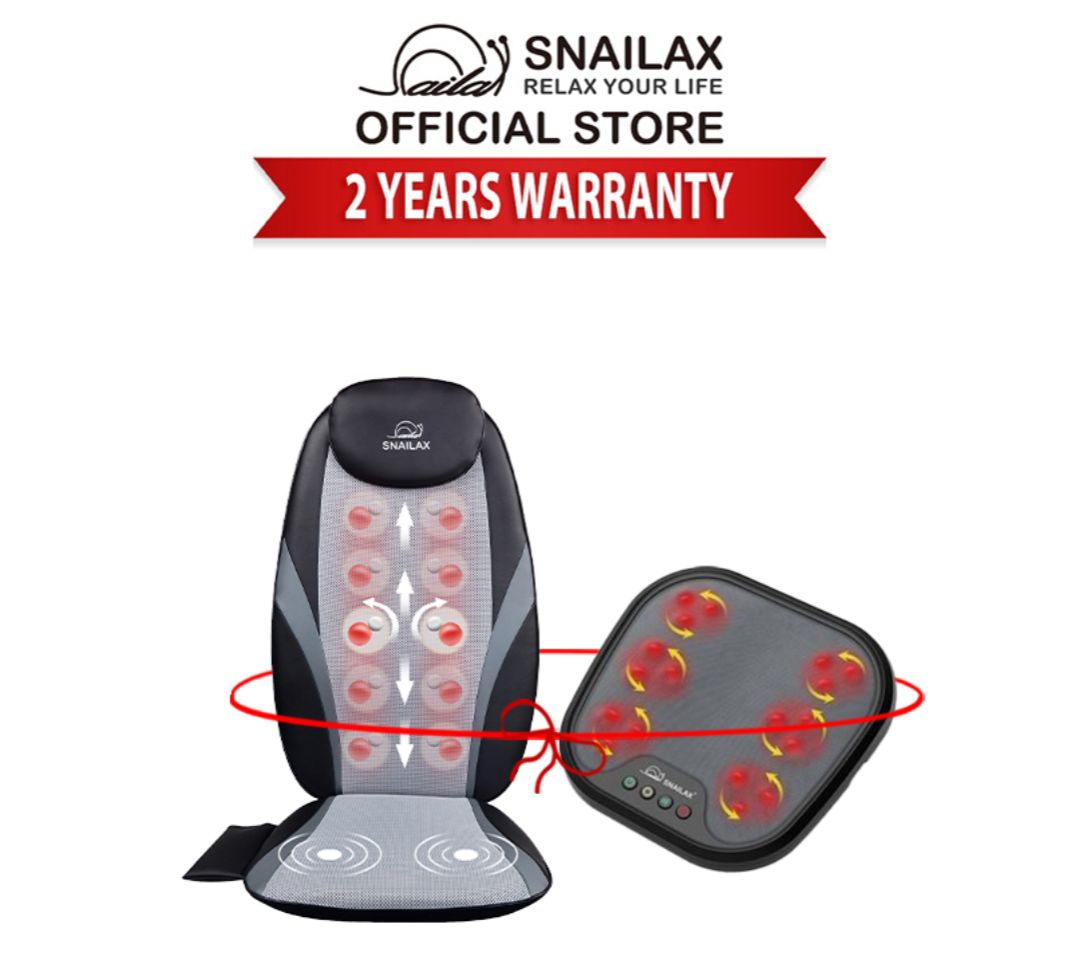 Snailax Combo Massage Cushion with Heat, Full Back Massager SL-256