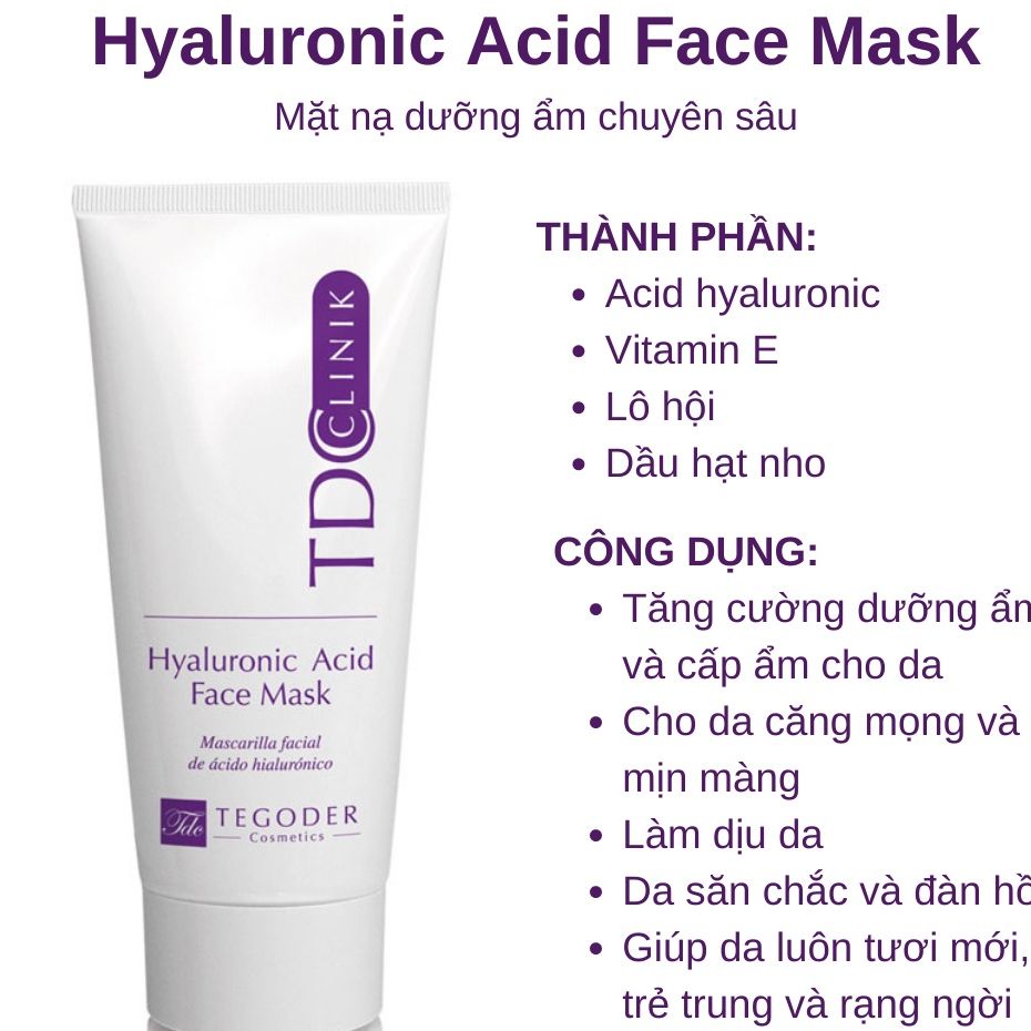 Mặt Nạ Cấp Ẩm Phục Hồi và Mặt Nạ Làm Trắng Thanh Lọc TDC Tegoder