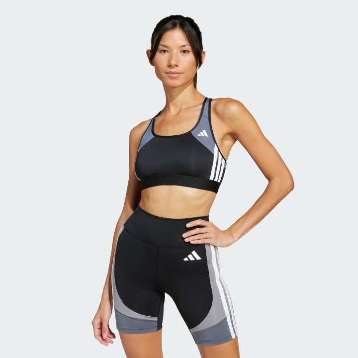 adidas Training Powerreact Train Medium Support 3-Stripes Bra…