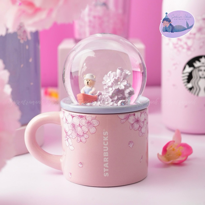 Starbucks cốc sứ cherry blossom globe mug 89ml