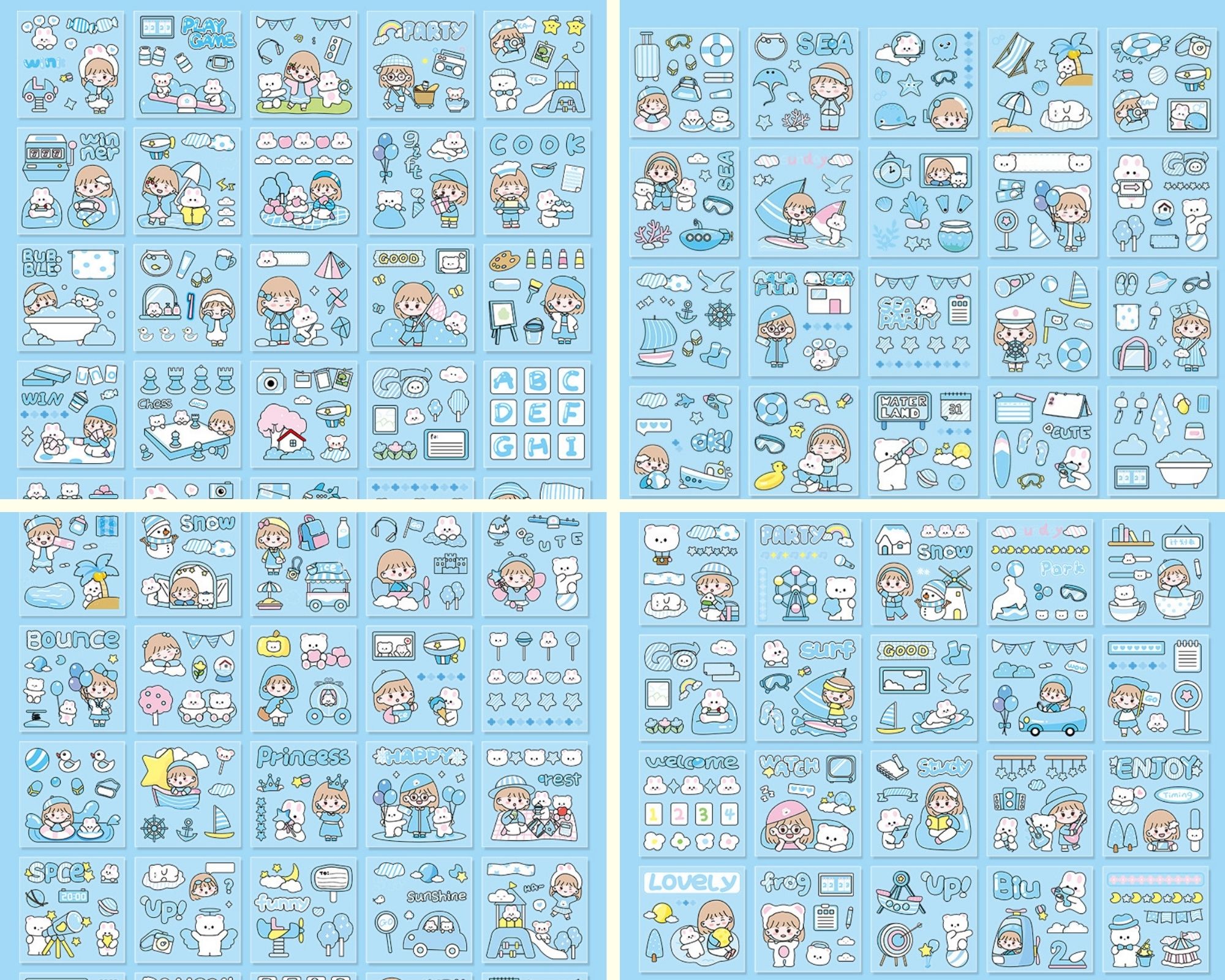 Hộp 100 tấm sticker cute - Momo Chan