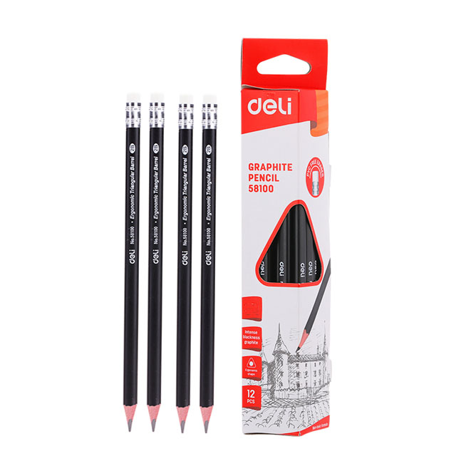 Deli%09E58100%20Graphite%20Pencil%20Black%20Pencil%20HB%20-%20Image%203