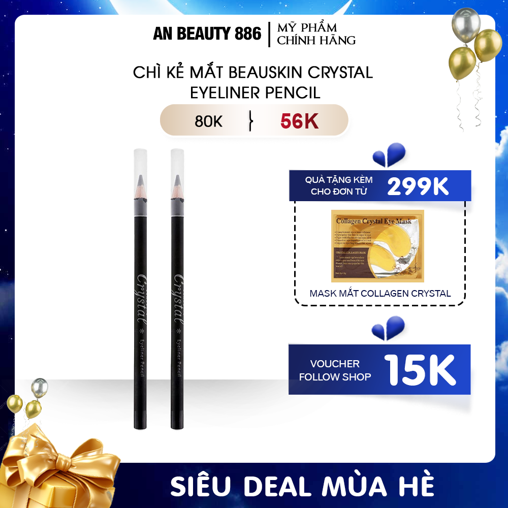Chì kẻ mắt Beauskin Crystal Eyeliner Pencil 3g