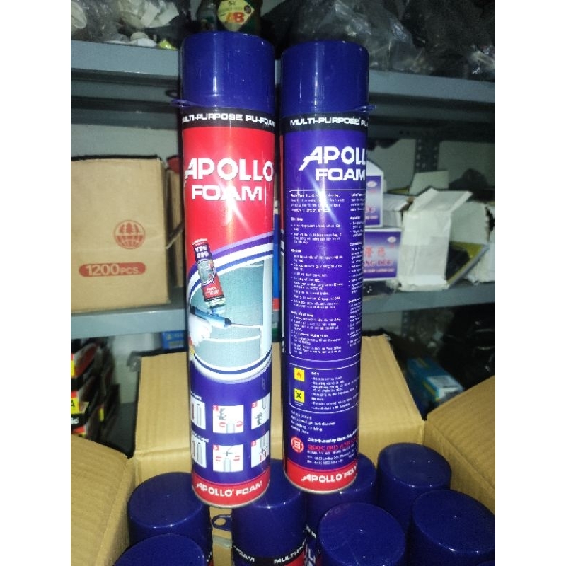 Keo bọt nở APOLLO FOAM 750ml kèm vòi