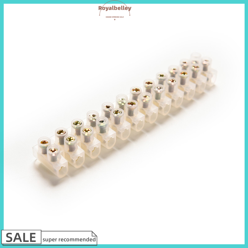 【ROYALBELLEY】 Electrical Wire Connection 12Position Barrier Terminal Strip Block 3 6 15 30 60A