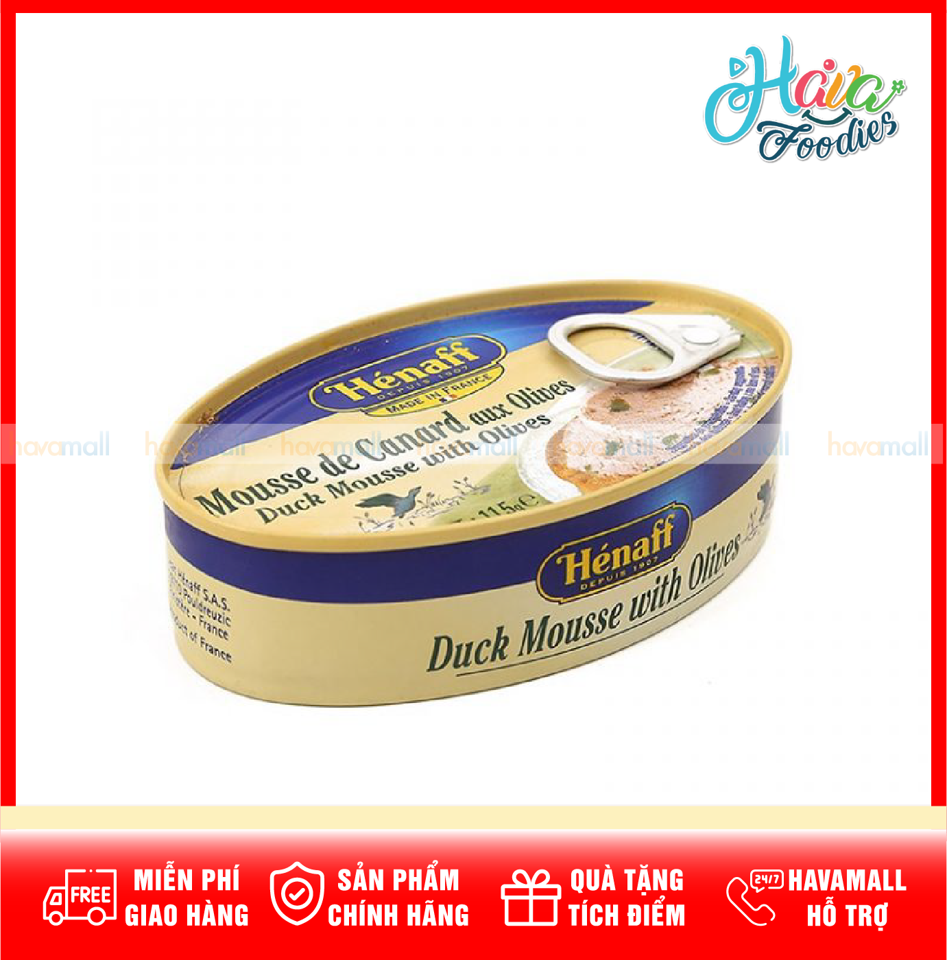 Pate gan vịt hénaff 115gr – duck liver mousse pate