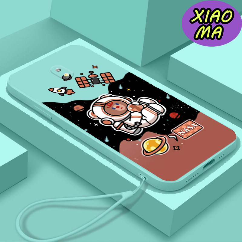 For Samsung J3 Pro CellPhone Case Cute Bear Universe Moon Pattern Candy Color Phone Case