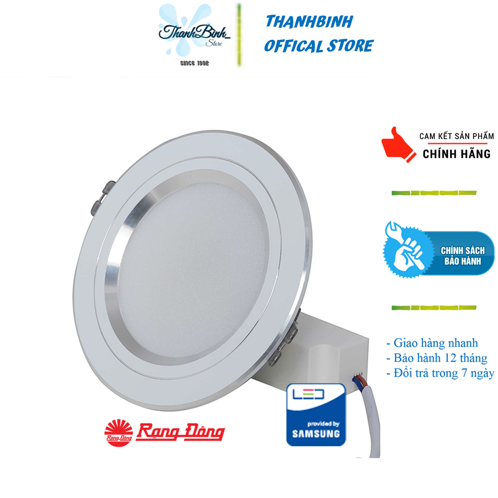 ĐÈN LED ÂM TRẦN ĐỔI MÀU RẠNG ĐÔNG / DOWNLIGHT VIỀN BẠC 7W