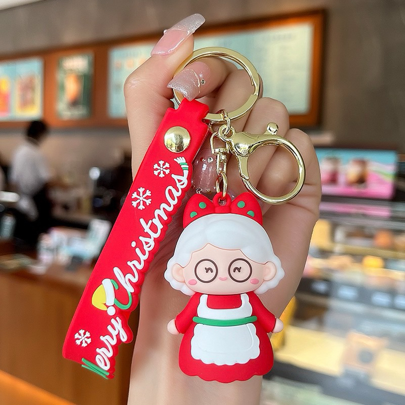 Móc khoá ông già noel, bà già noel cặp đôi cute quà tặng giáng sinh