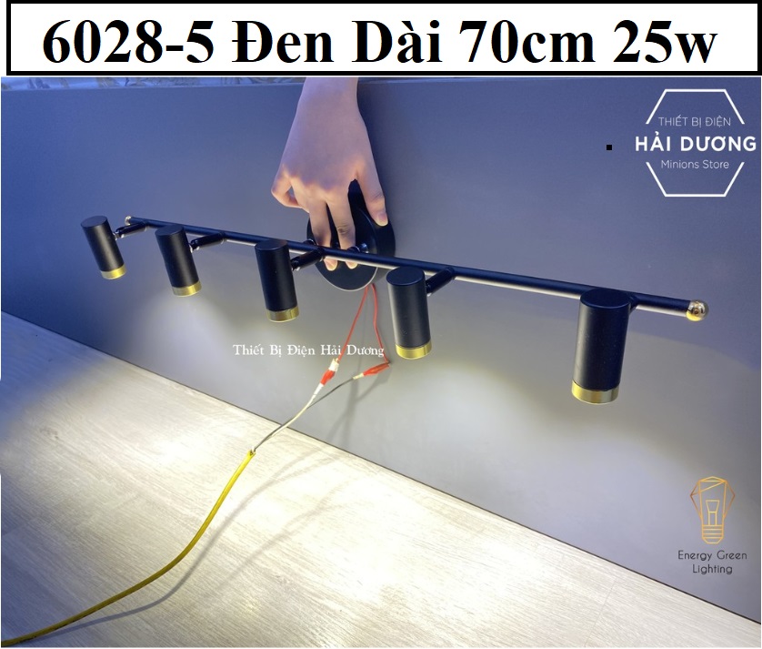 Đèn soi tranh - Đèn rọi gương Led 5 Đèn chiếu sáng 6028-5 25w  Ánh Sáng Vàng - Điều chỉnh được góc chiếu