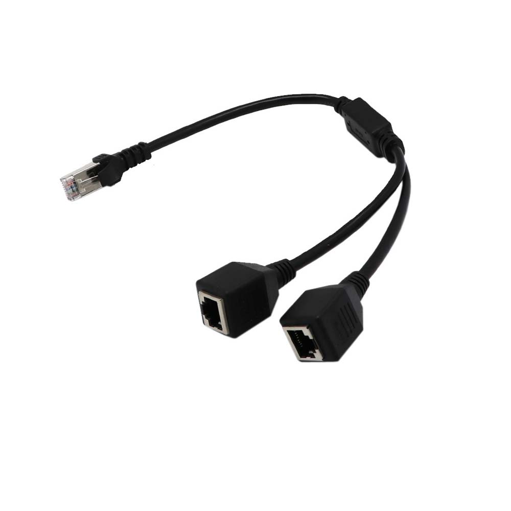 JOMEY Đầu nối cáp Dễ Phụ kiện máy tính LAN Ethernet 1 nam đến 2 nữ Cáp chuyển đổi Bộ chia mạng Bộ điều hợp Ethernet Bộ chuyển đổi Rj45 Cổng Splitter