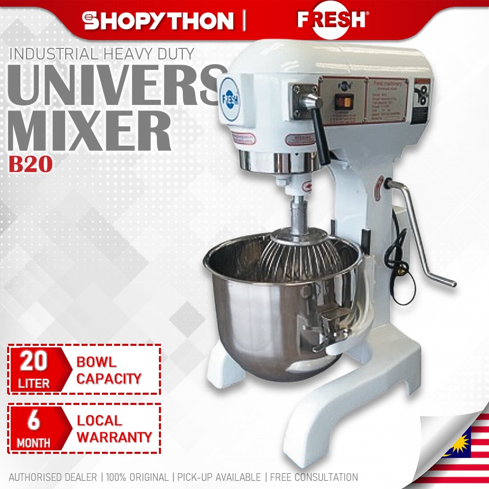 FRESH Universal Mixer B20 White (20L/1100W) Heavy Duty Commercial