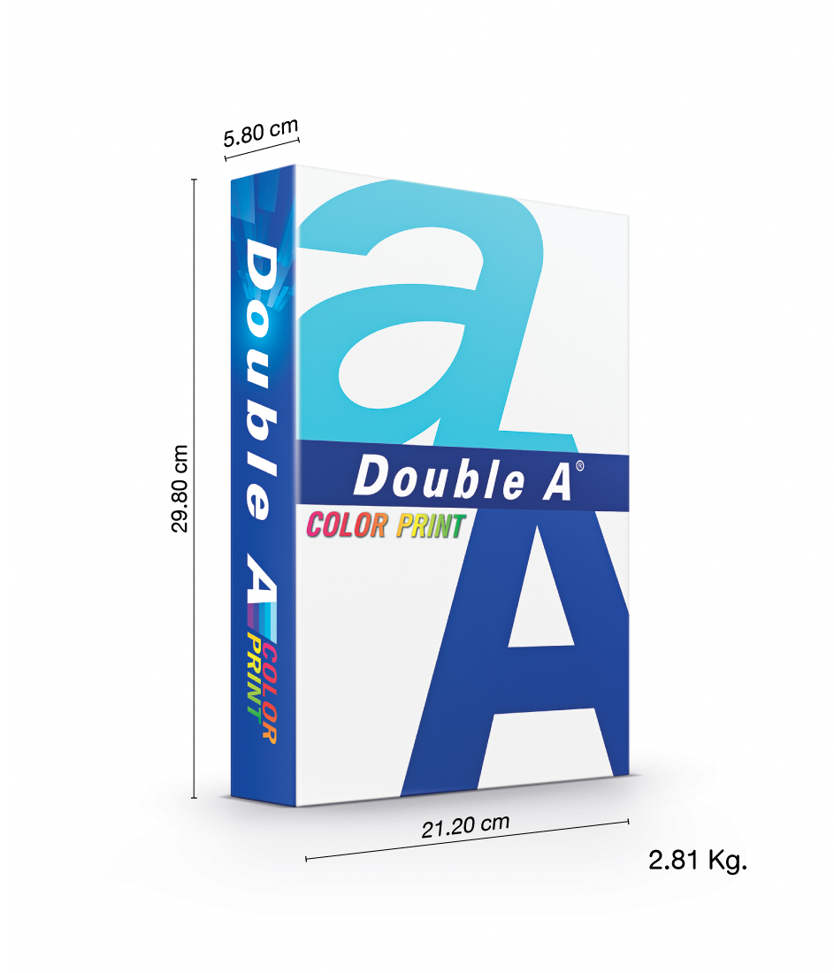 [1 รีม 90 แกรม Color Print+ ปากกาไตรทัช 1 ด้าม ] Double A Color Print ...