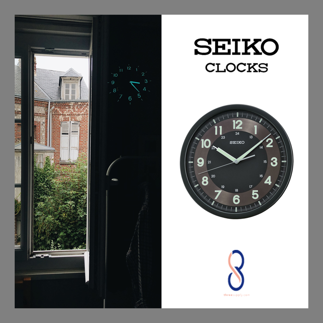 Seiko Aluminum Dial with LumiBrite Wall Clock (QXA628K) Lazada Singapore
