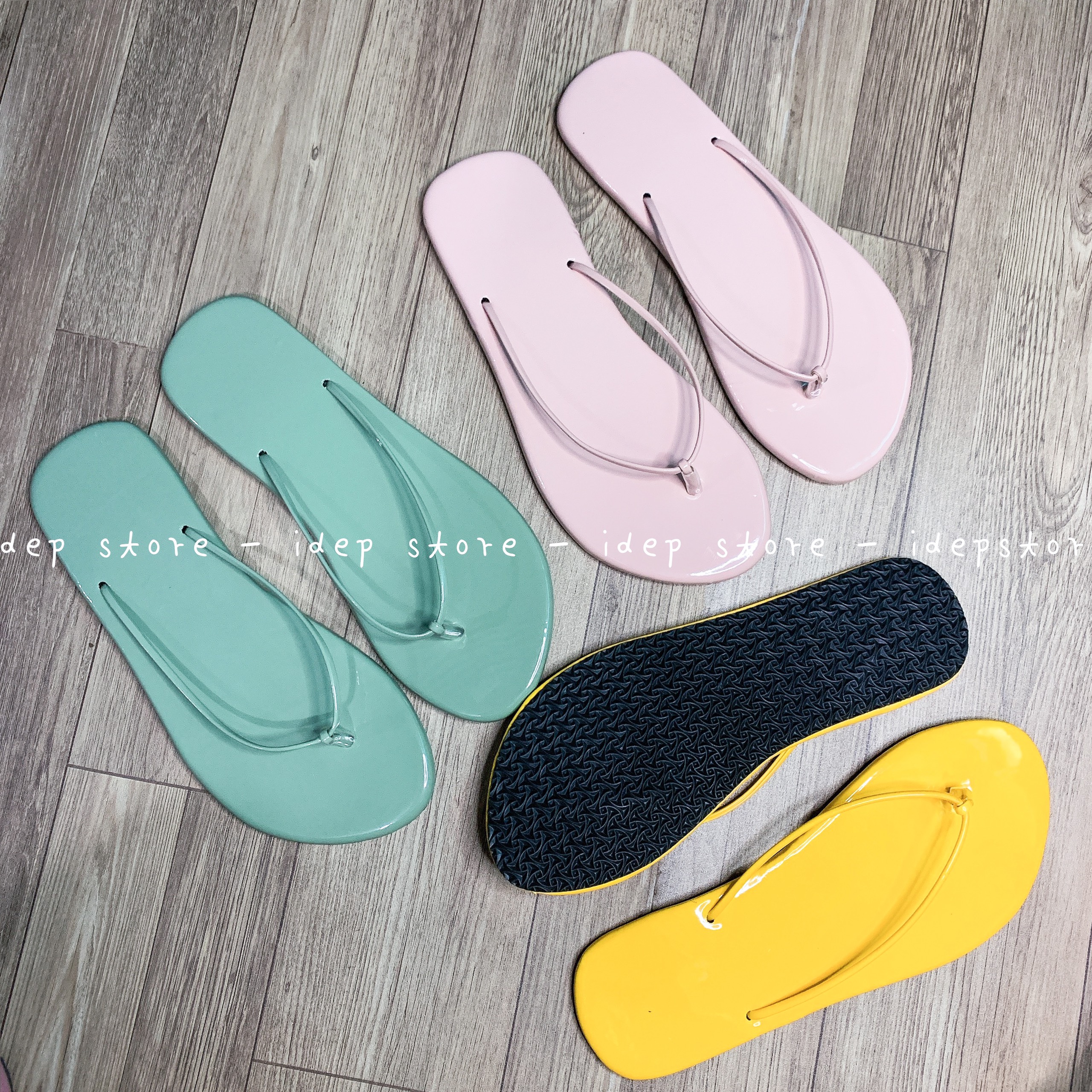 Dép kẹp nữ xỏ ngón đế bệt đi biển thời trang quai dây da mảnh nhiều màu thời trang- iDÉP DL039