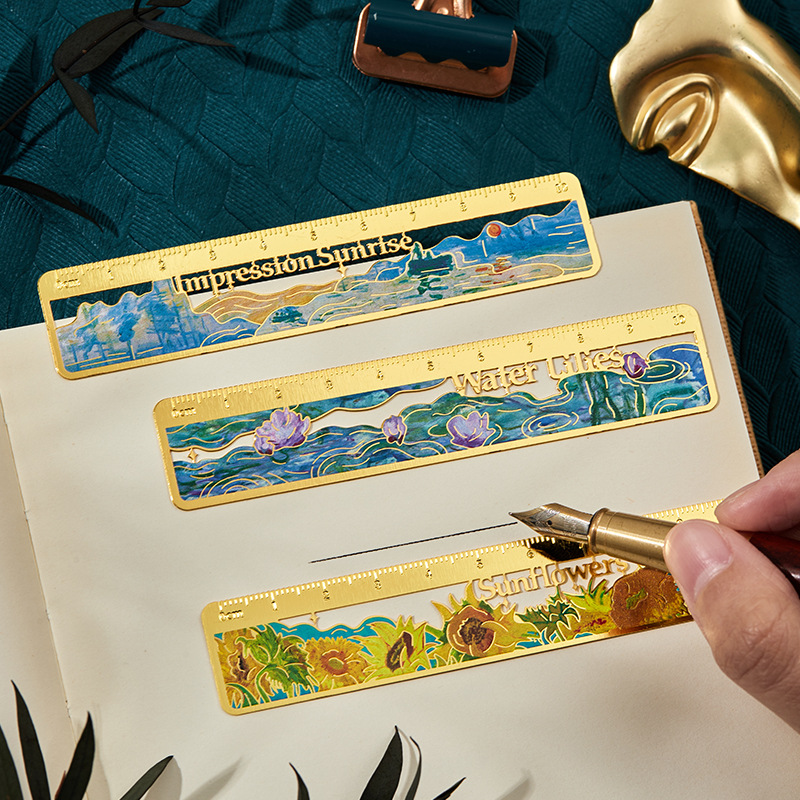 Newwark Element Ruler 【SkinHorizon】Exquisite Oil Painting Element Rulers Creative Sunflower ...