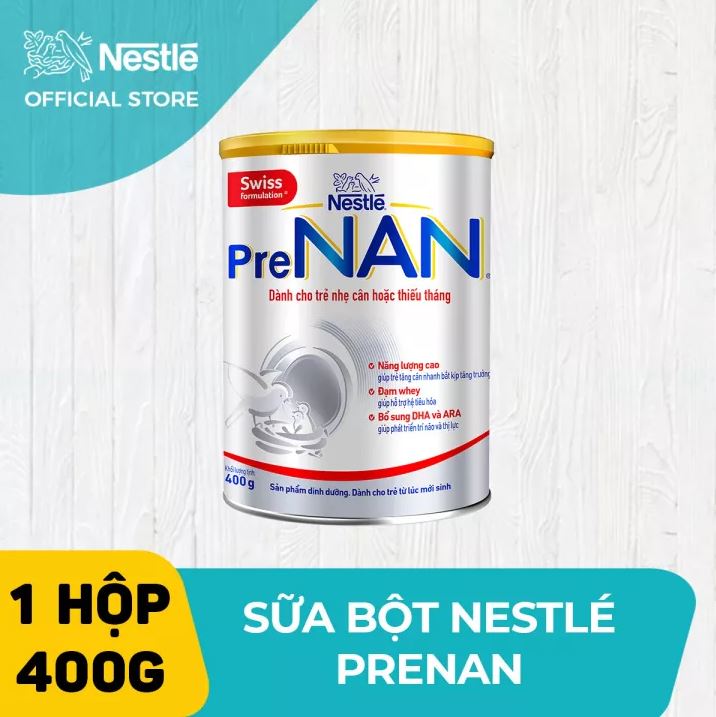 Sữa dành cho trẻ sinh non nhẹ cân thiếu tháng Nestle PreNAN 400g