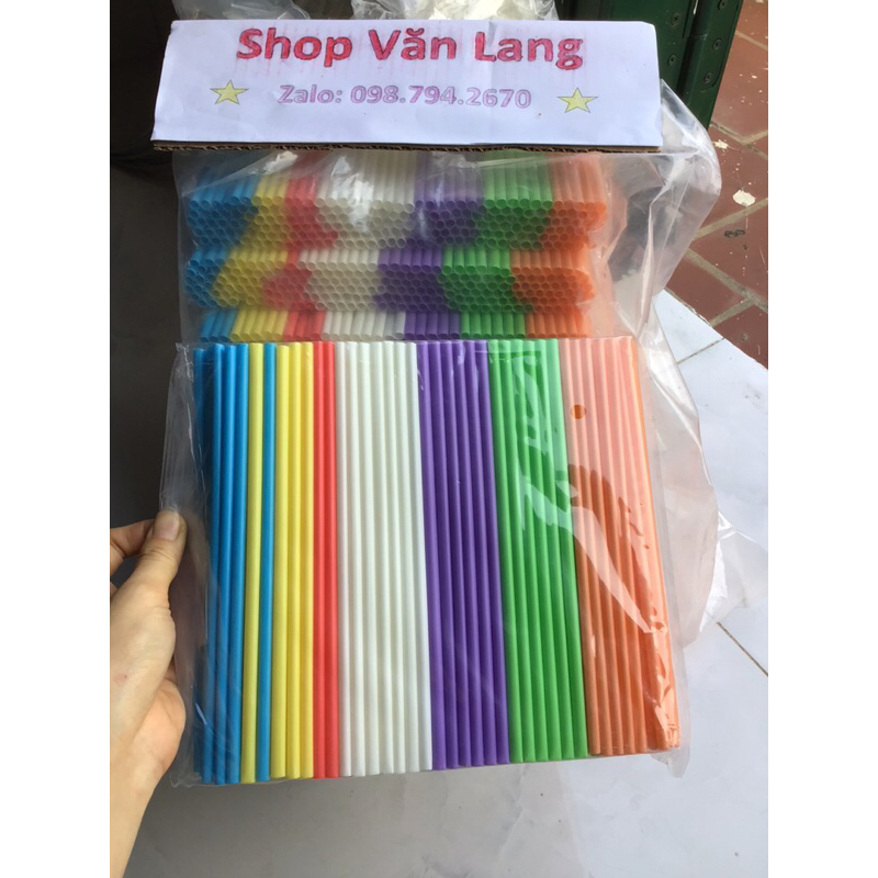 1000 ống hút nhựa 7 sắc màu loại đẹp dài 22cm - có giá sỉ
