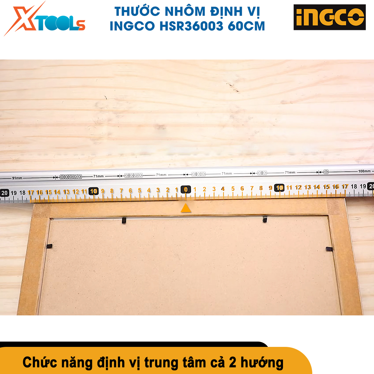 Thước nhôm định vị đa năng INGCO HSR36003 60cm thước thủy cân bằng xây dựng tích hợp đa chức năng thang đo ổ cắm điện ống nước