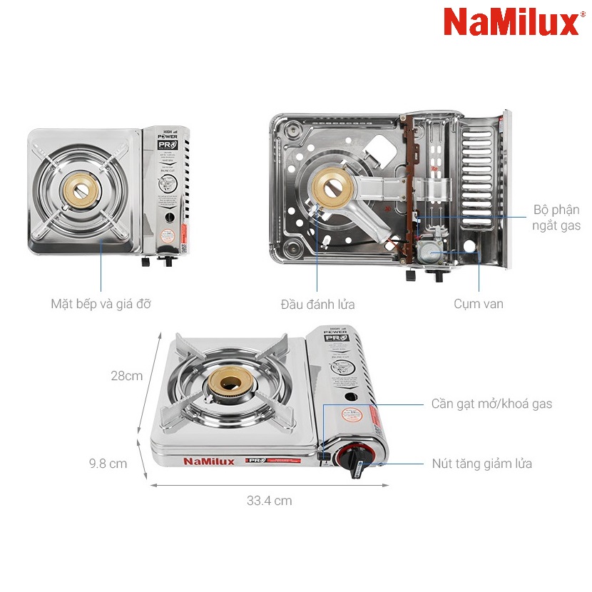 Bếp gas mini Namilux PL 2013AS inox