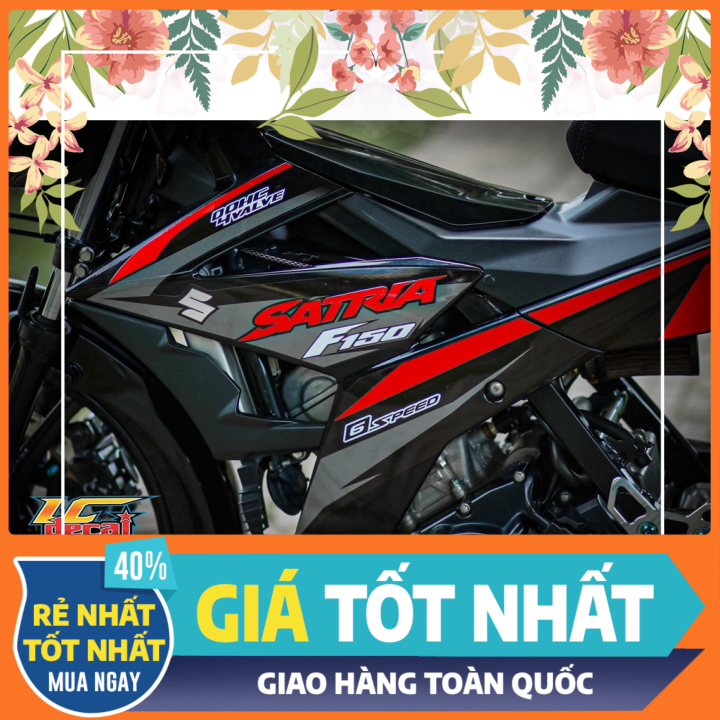 Tem rời mẫu f150 đỏ xám cho satria đen