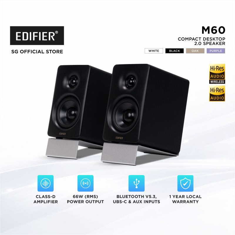 Edifier M60 Compact desktop 2.0 speakers Hi-Res Audio BT 66w
