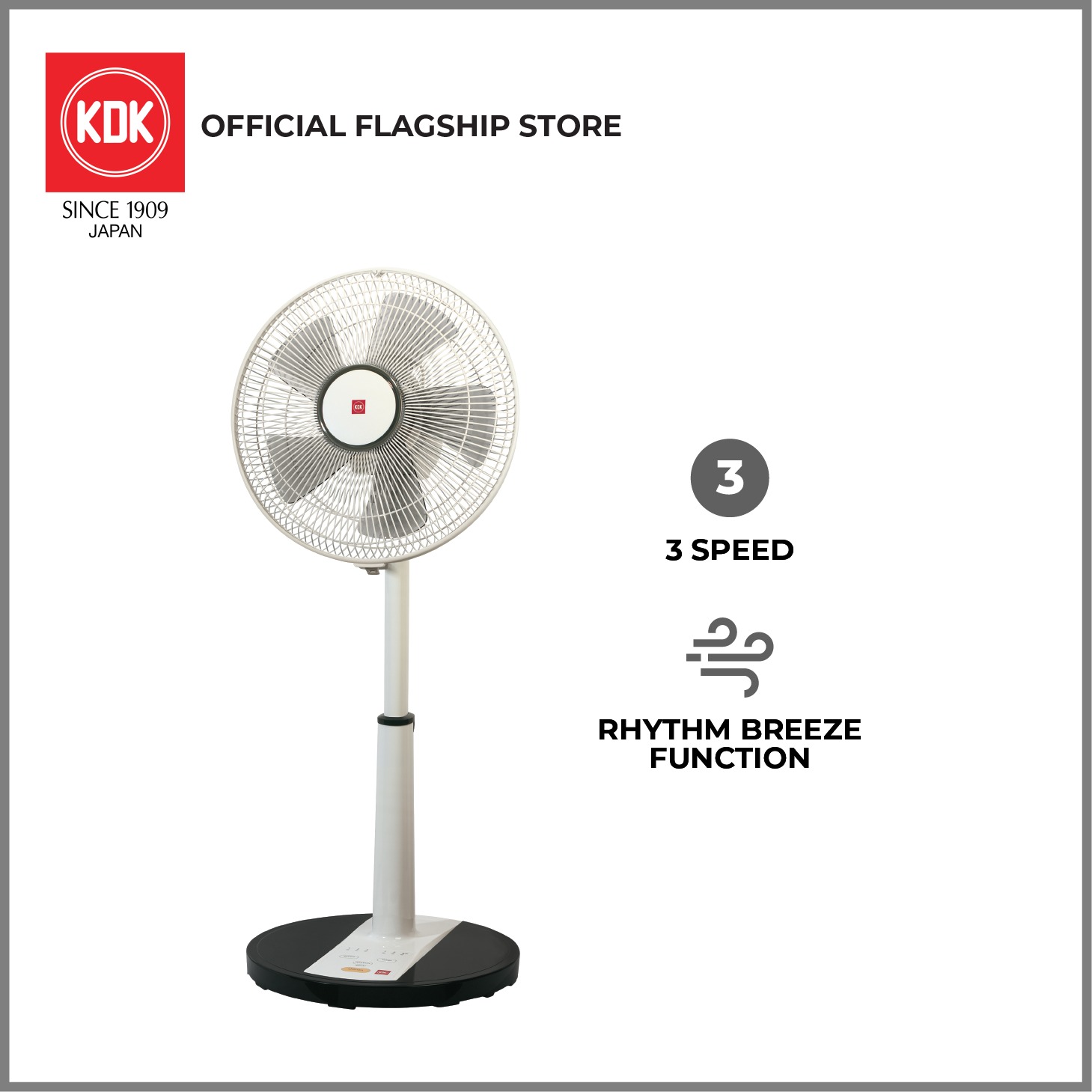 KDK PL30H Stand Fan with Rhythm Breeze 