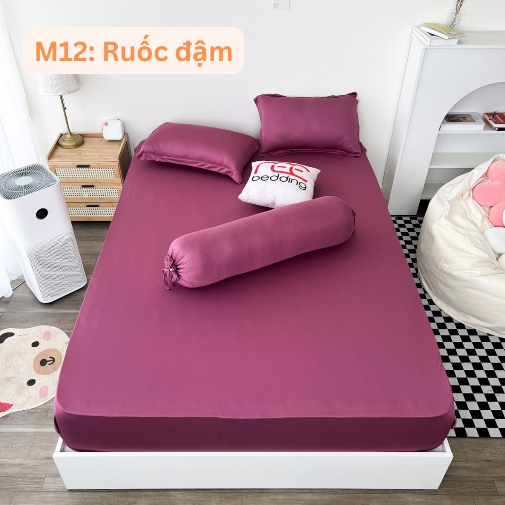 Bộ ga giường thun lạnh 4 món kèm vỏ ôm hàn quốc ree bedding tl253 đủ size drap trải nệm 1m2 1m4 1m6 1m8