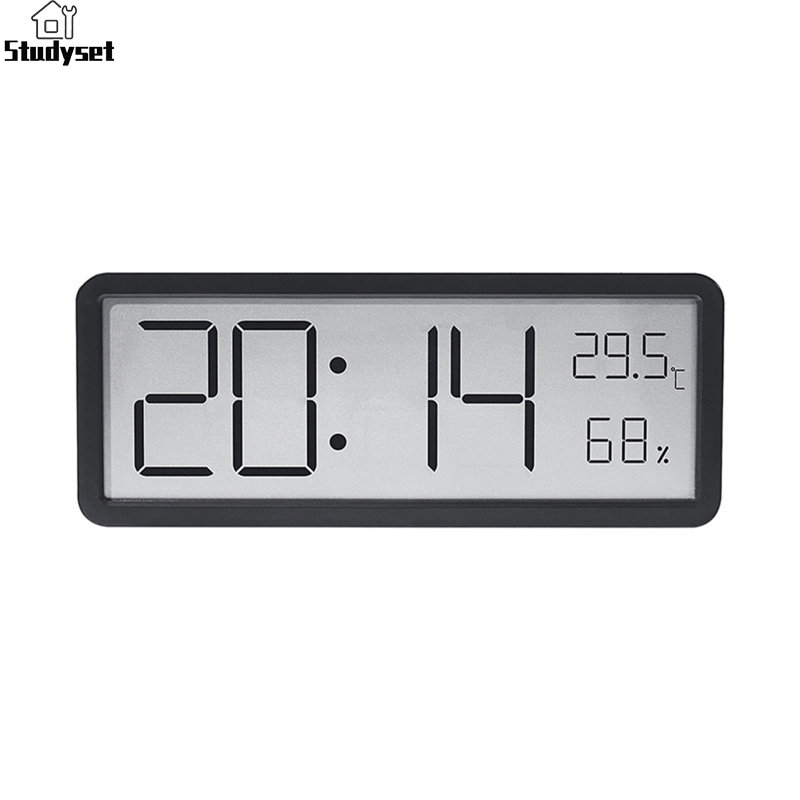Studyset IN stock Digital Alarm Clock LCD Display Multifunctional Temperature Humidity Alarm Clock Ultra Thin Electronic Clock