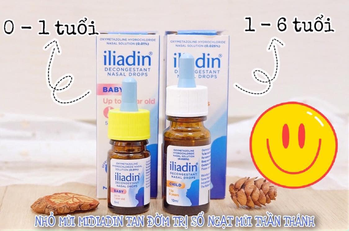 Nhỏ mũi iliadin 5ml - 10ml cho bé