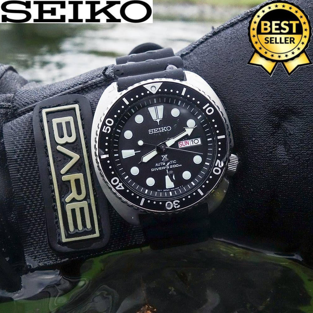 Seiko Day & Date Diver's 21 Jewels Automatic Hand Movement Black Dial Resin  Band Watch for Men(Black) | Lazada PH
