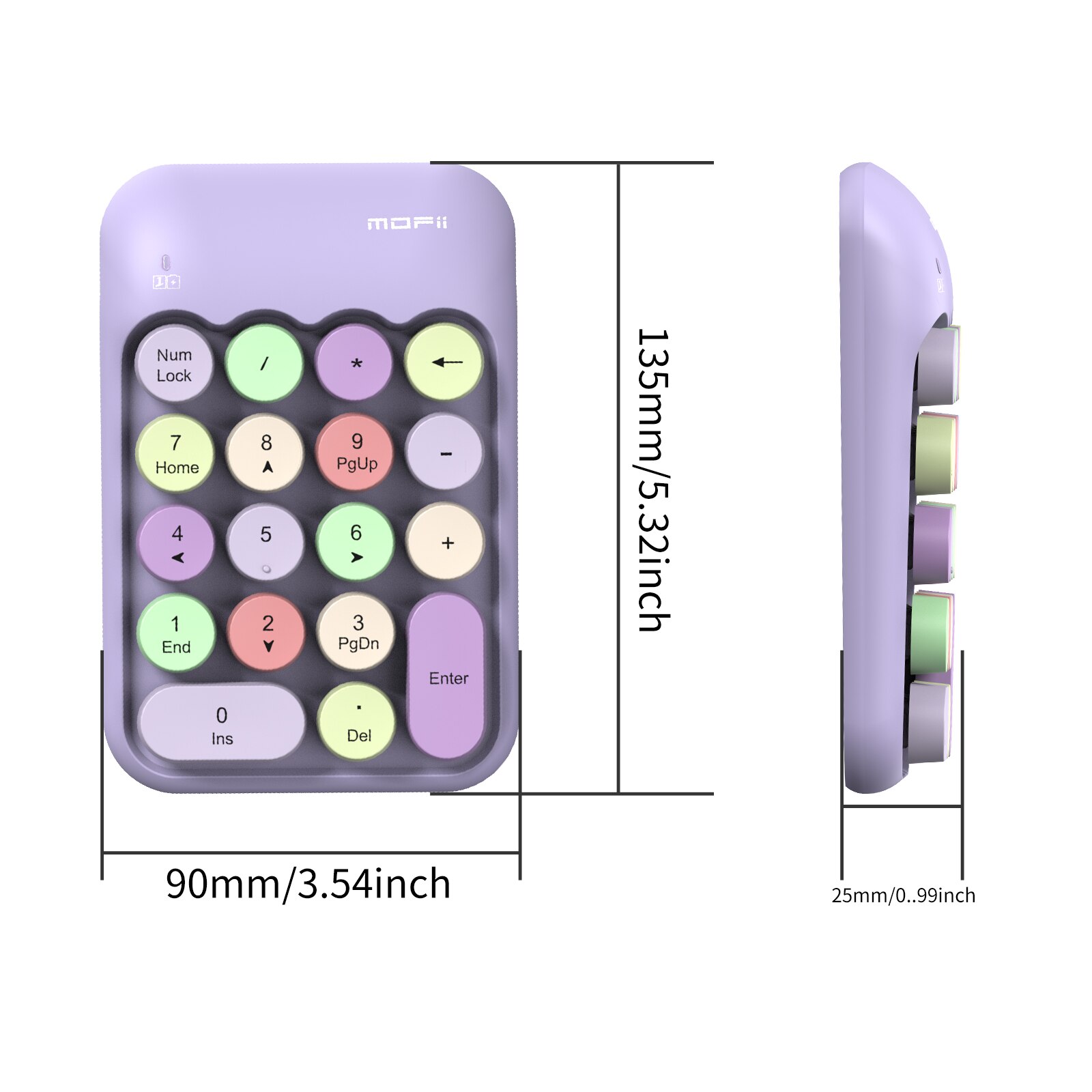 【Limited Time Only】 MOFII Numeric Keypad,Colorful Retro Mini Portable Numeric Keypad,2.4G External Keyboard for Computer,.