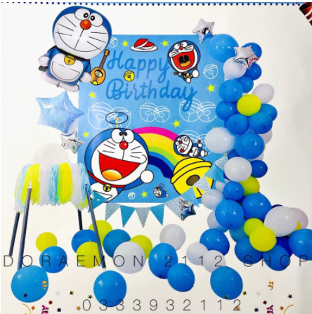 Combo bóng trang trí Sinh Nhật DORAEMON