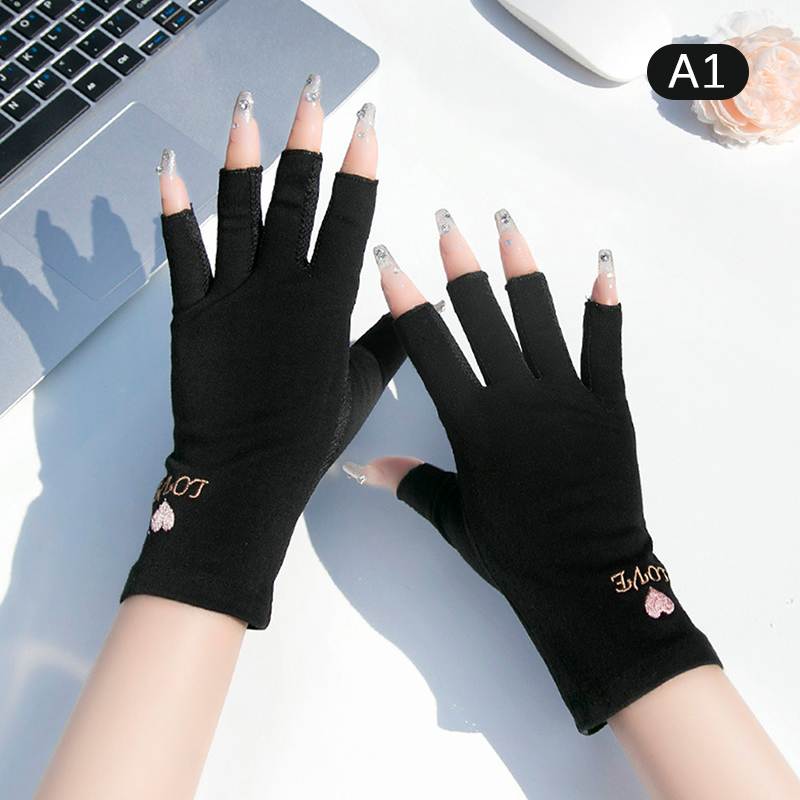 1 Pair Anti UV Gloves UV Shield Glove Fingerless Manicure Nail Art Tool. 