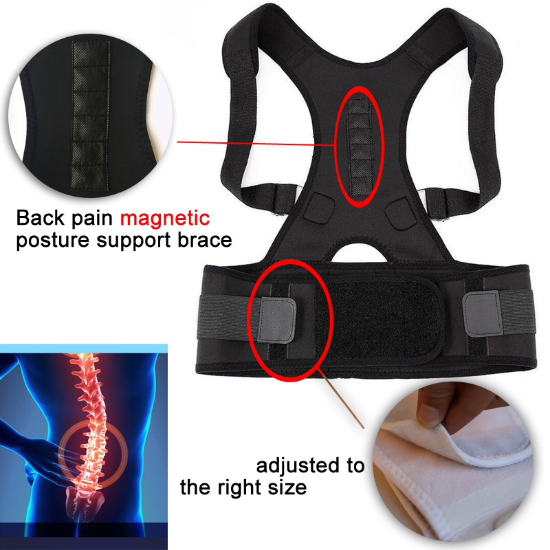 Uonevic  New style Magnetic Invisible Orthopedic Therapy Back Support Belt Posture Corrector Shoulder Spine Girdle Corset Straightener Brace. 
