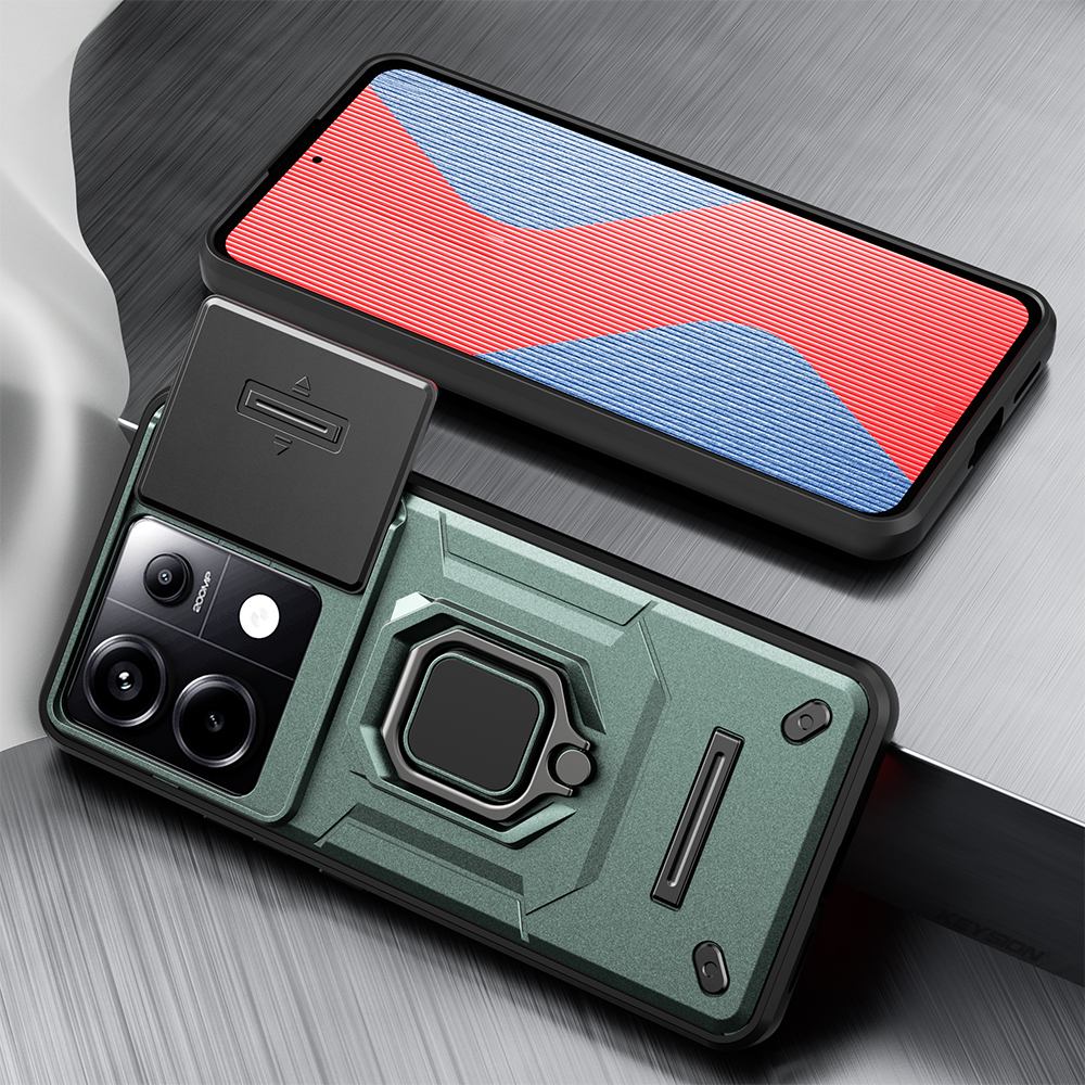 New Phone Case For Redmi Note 13R Pro Xiaomi Poco X6 NEO Cover Car Foldable Metal Bracket Sliding Camera Protection Hard Shockproof for Xiaomi Poco X6 NEO Redmi Note 13R Pro Case.