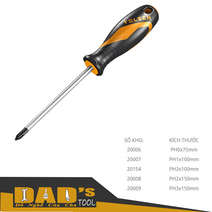 TUA VÍT PAKE 4 CẠNH CÁN MỀM - TOLSEN 20006/09/54
