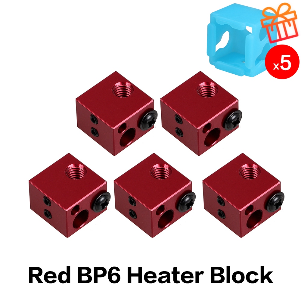 【Customer favorite】XCR 3D Printer Parts Aluminium Heater Block for E3D V6 J-head Hotend Extruder Nozzle V5 BP6 NV6 Volcano Heating Block 5/10pcs. 