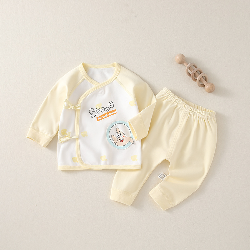 JOYNCLEON Newborn baby set split newborn baby clothes pure cotton autumn two-piece set