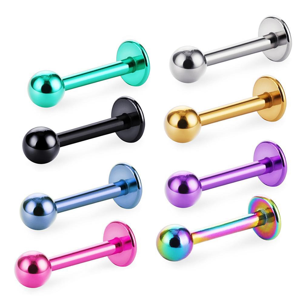 Basic human body piercing trinket stainless steel round ball small nose nail flat round bottom mushroom head pea lip nail. 