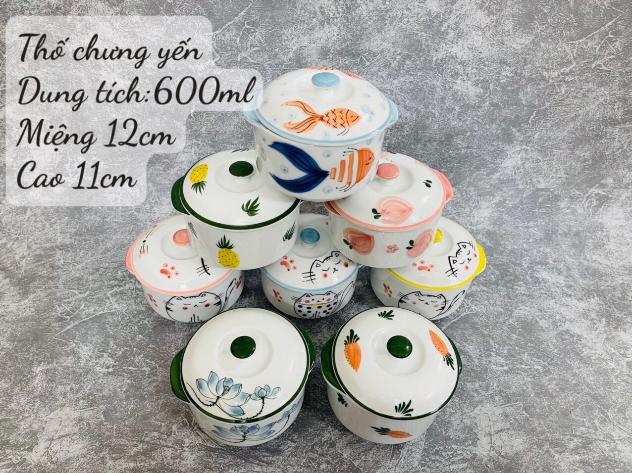 HŨ SUP SỨ BÁT TRÀNG 600ML