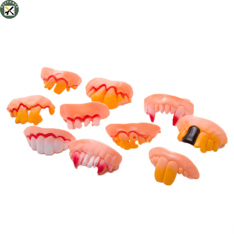 BouPower　Halloween Simulation Denture Funny Soft Braces Rotten Teeth Cosplay Tricky Props