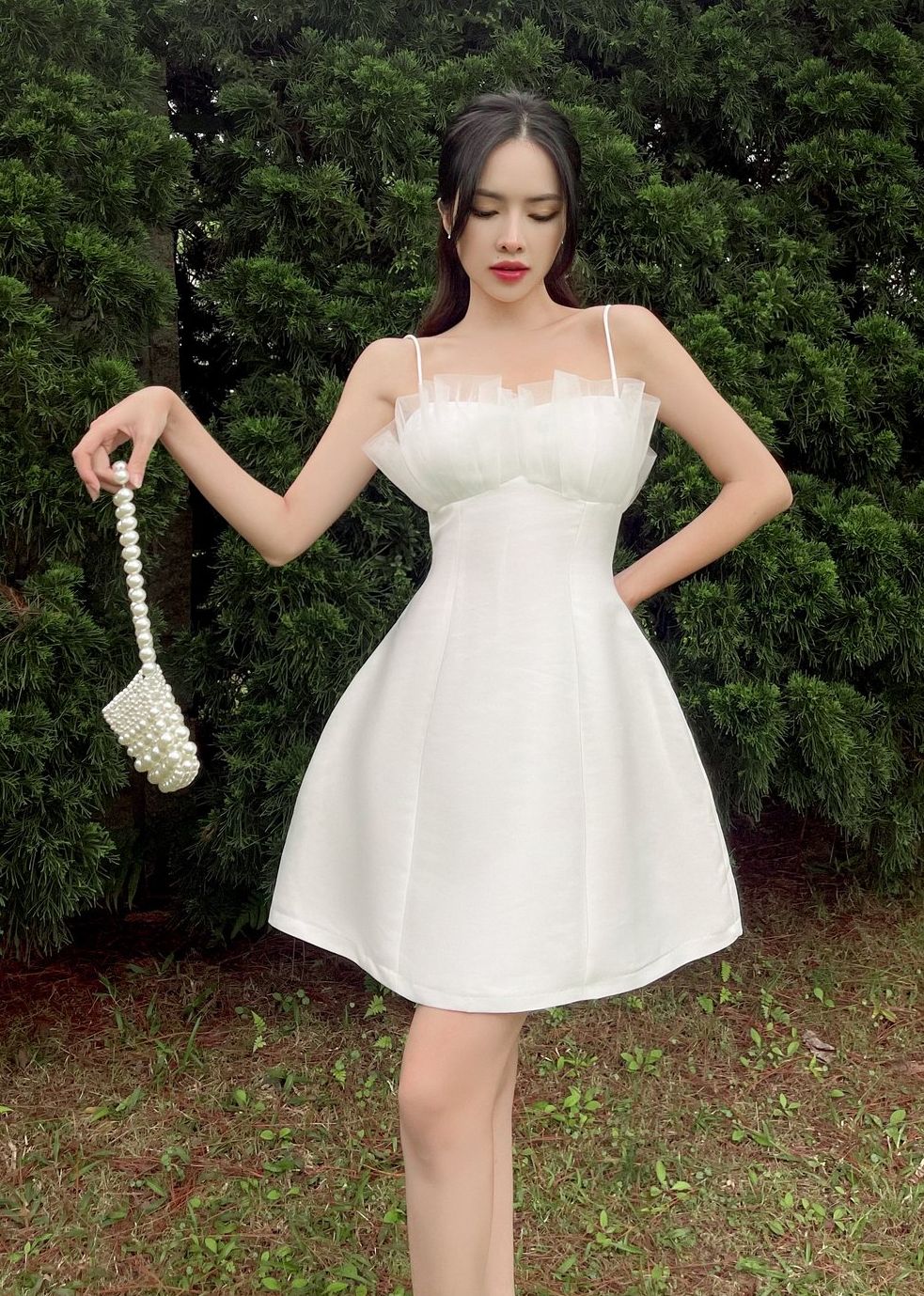 Đầm dây cúp lưới ngực , Peace House Clothing