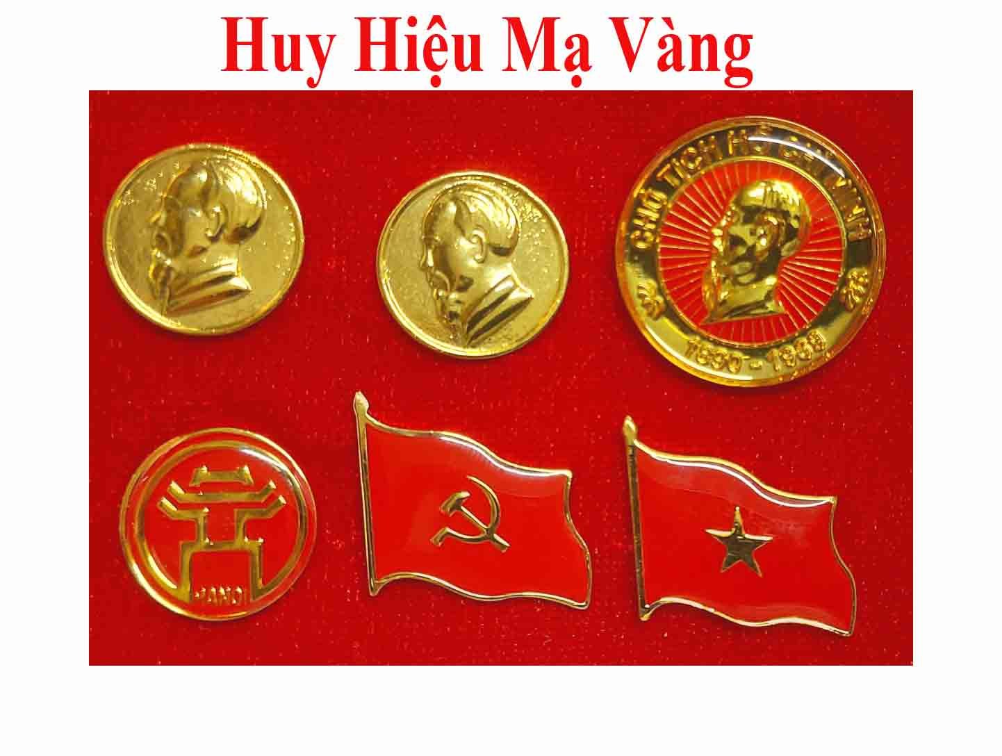 Huy Hiệu Bác Hồ Mạ Vàng 18k 100%
