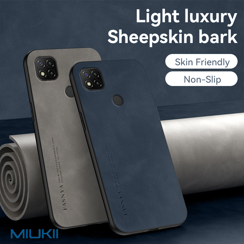 Case Redmi 9C Soft Phone Case Authentic Camera Protection Luxury Leather Cover Sheep Bark Casing For Xiaomi Redmi9C M2006C3MG M2006C3MT