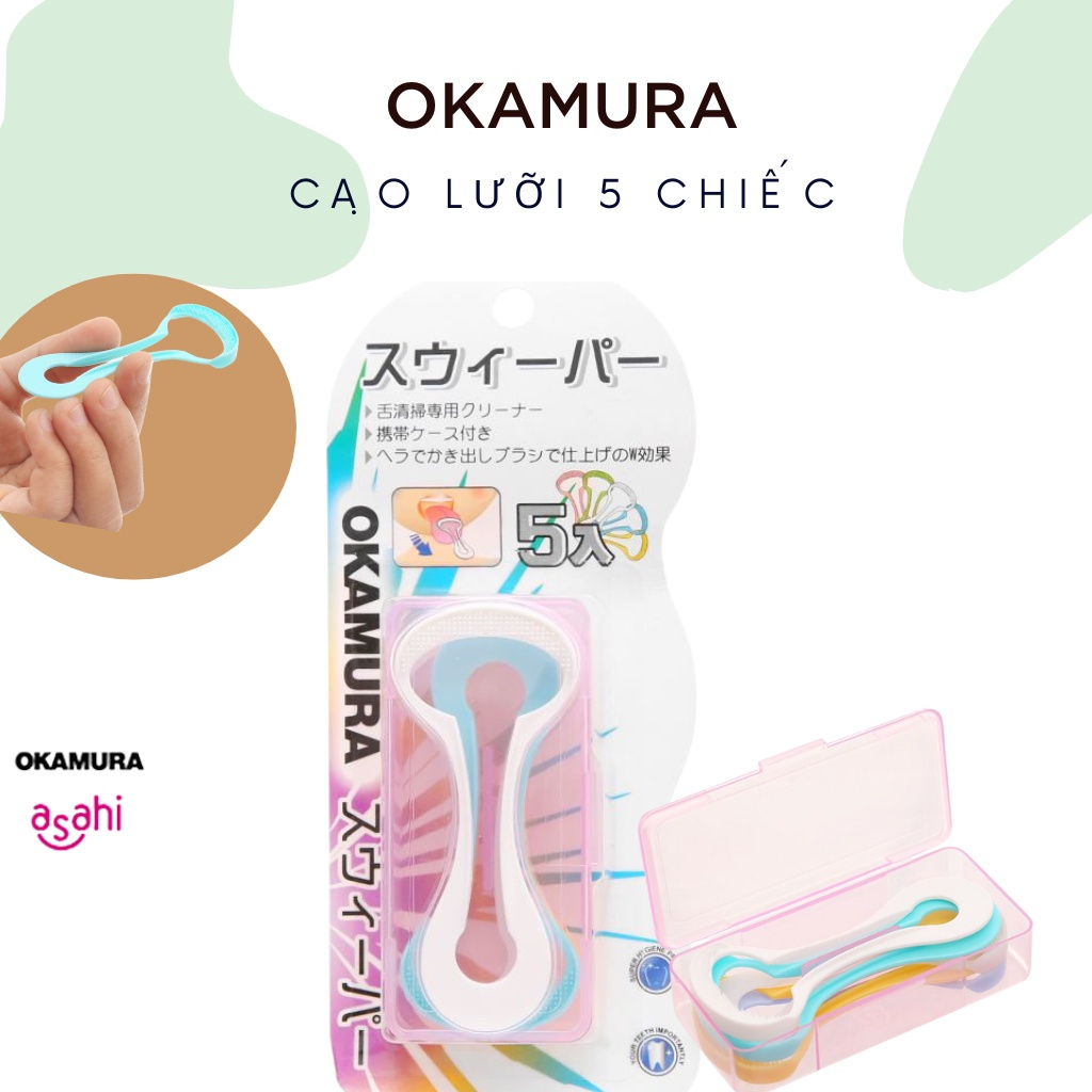 Dụng Cụ Cạo Lưỡi Okamura Nhật Bản (Vỉ 5 cái)