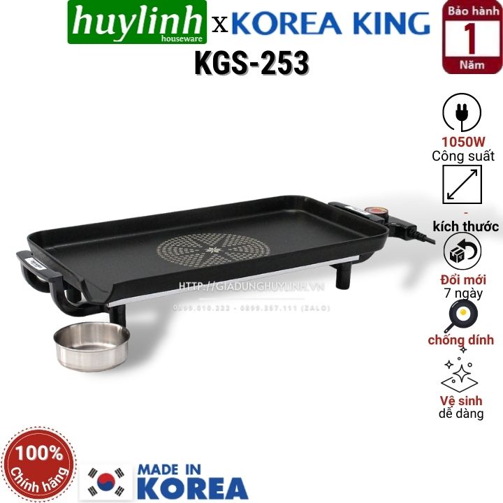 Bếp - vỉ nướng điện hàn quốc korea king kgs-253