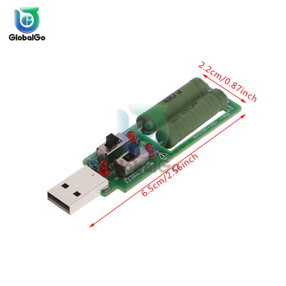2x10w Usb Mini Discharge Interface Load Resistor With Switch 1a 2a Led ...