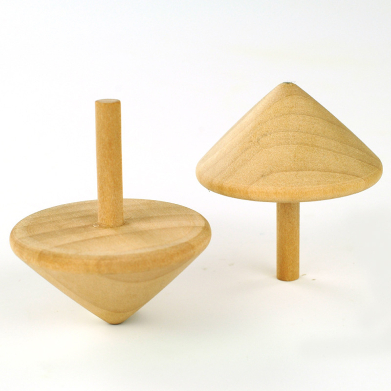 Children Wooden Spinning Top Toy Wood Gyro Classic Toy Learning Educational Toy